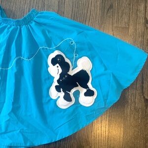 Girls poodle skirt in powder blue with felt applique